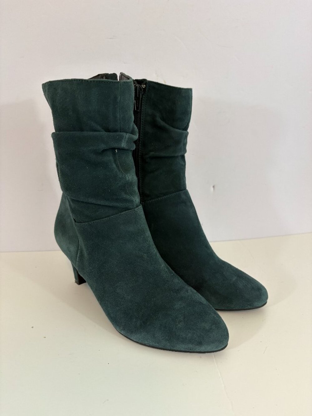 Array Green Heeled Mid Calf Boots 6.5 Wide
